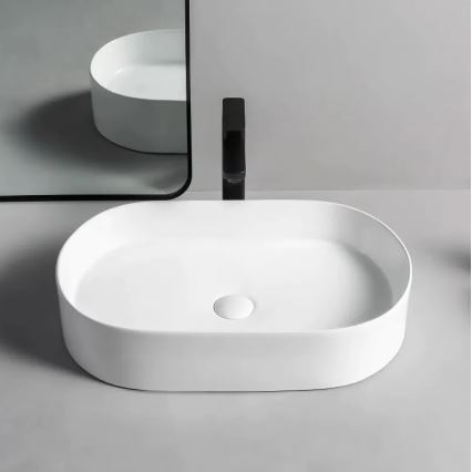 REA-U1055 - Umývadlo na dosku NADIA 38,5x61 cm keramika/lesklá biela