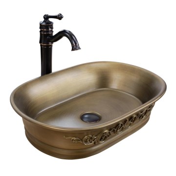 REA-U3305 -  Umývadlo na dosku WILMA RUSTIC 38x55 cm keramika/medená