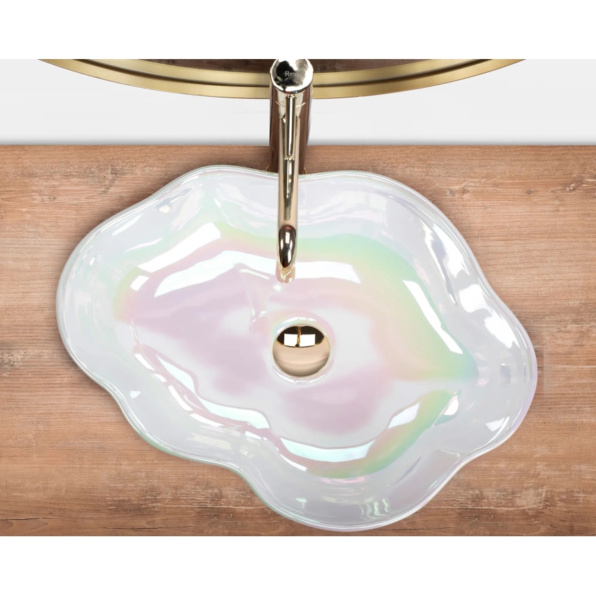 REA-U3309 - Umývadlo na dosku PEARL 38x50,5 cm keramika/pestrofarebné