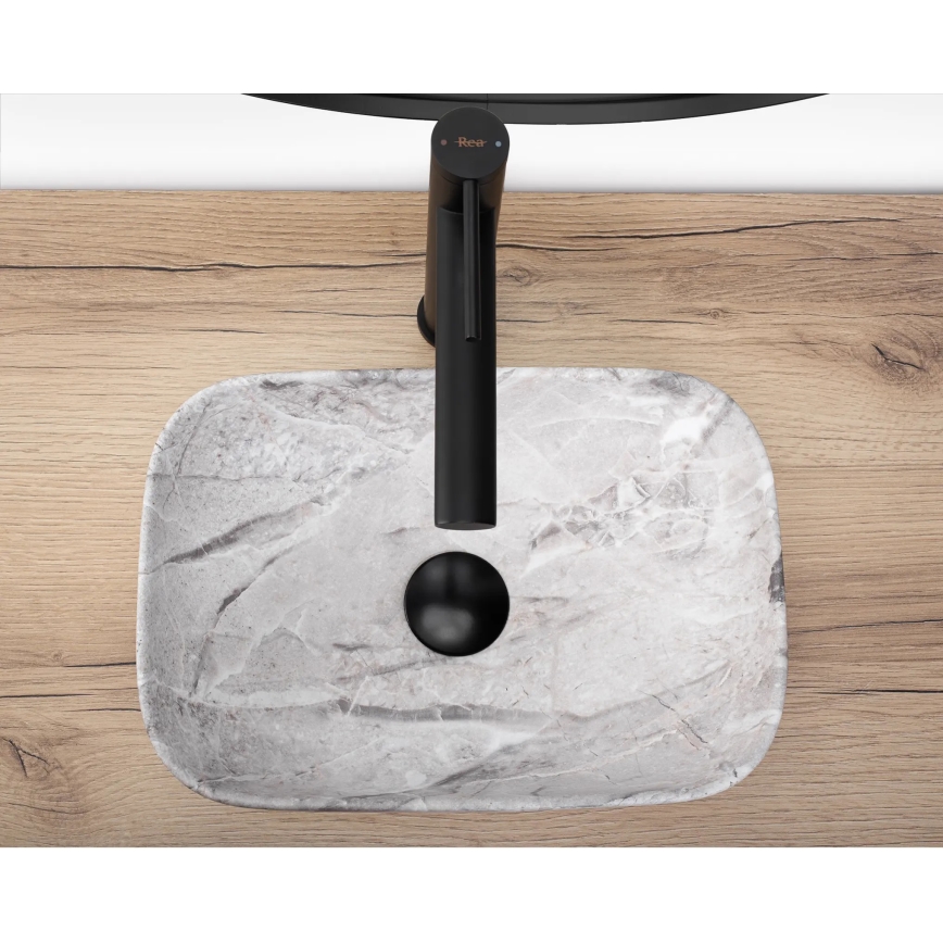 REA-U3321 - Umývadlo na dosku BELINDA MINI 25x36 cm keramika/šedá/imitácia kameňa