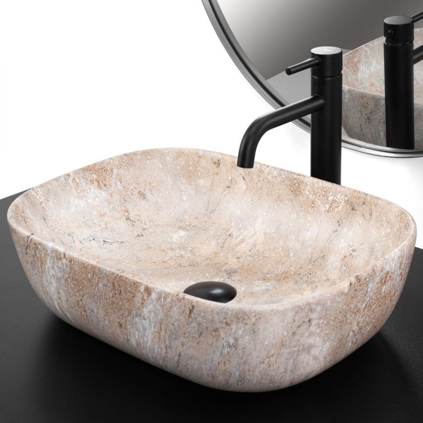 REA-U3323 - Umývadlo na dosku BELINDA 33,5x46,5 cm keramika/imitácia kameňa