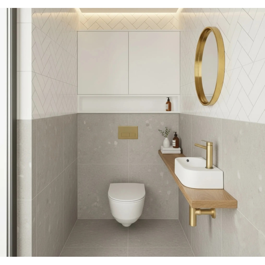 REA-U3610 - Umývadlo na dosku/závesné ODETTA 25x51 cm keramika/lesklá biela