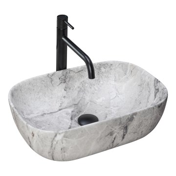 REA-U3800 - Umývadlo na dosku LIVIA 33,5x46,5 cm keramika/šedá/imitácia kameňa