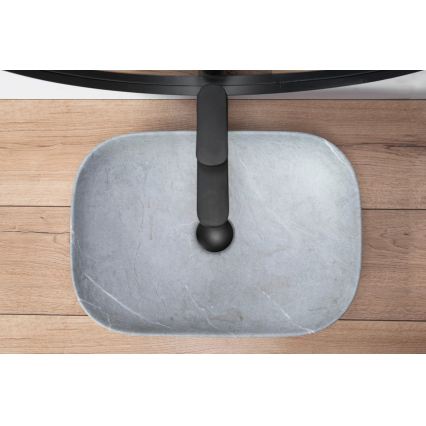 REA-U3801 - Umývadlo na dosku LIVIA 33,5x46,5 cm keramika/sivá/imitácia kameňa