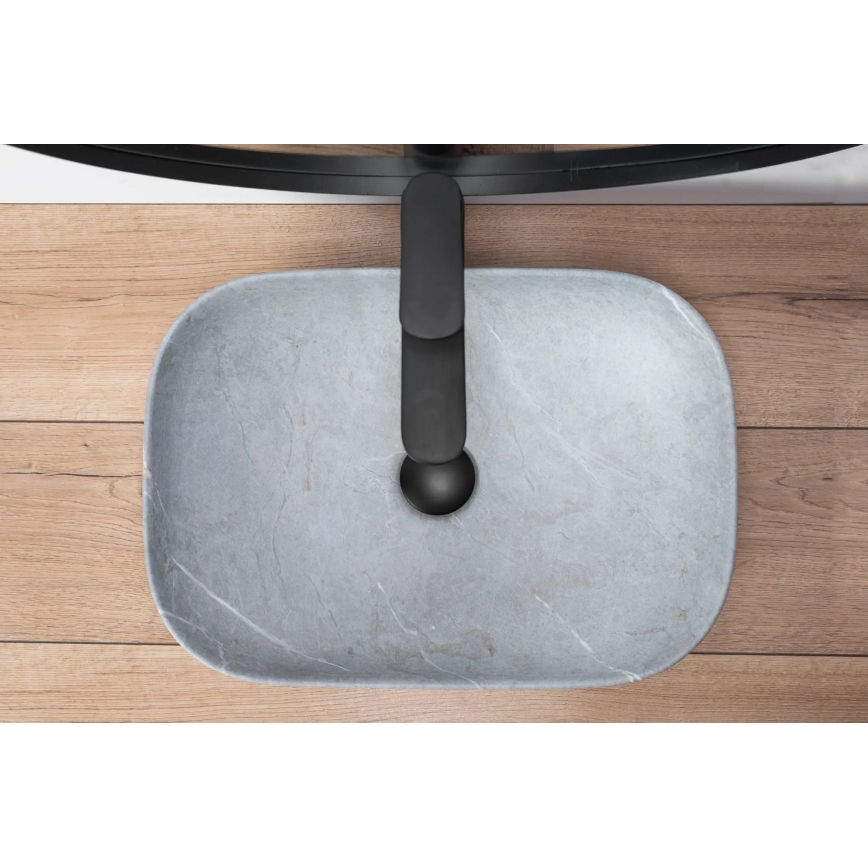 REA-U3801 - Umývadlo na dosku LIVIA 33,5x46,5 cm keramika/sivá/imitácia kameňa