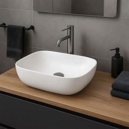 REA-U4001 - Umývadlo na dosku BELINDA 33,5x46,5 cm keramika/matná biela
