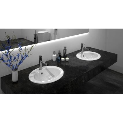 REA-U4122 - Zapustené umývadlo DALIA 46x51,5 cm keramika/lesklá biela