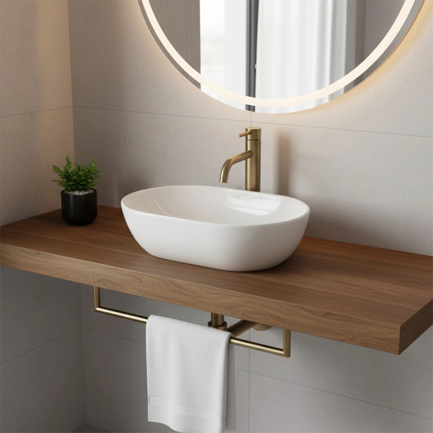 REA-U4330 - Umývadlo na dosku AMELIA 31x45 cm keramika/lesklá biela