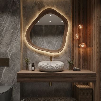 REA-U4332 - Umývadlo na dosku MIKA 38x50 cm béžová/šedá/imitácia kameňa