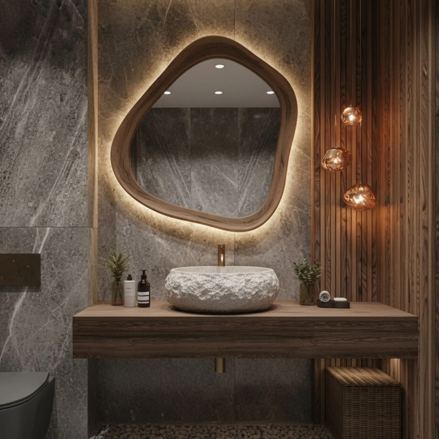 REA-U4332 - Umývadlo na dosku MIKA 38x50 cm béžová/šedá/imitácia kameňa