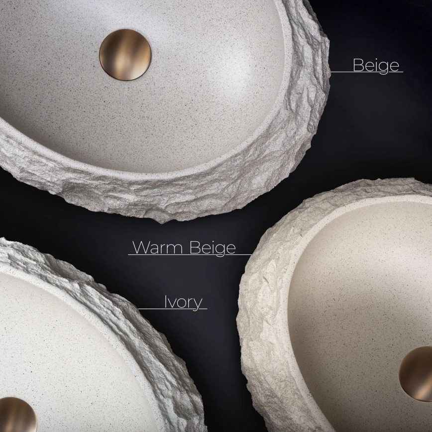 REA-U4332 - Umývadlo na dosku MIKA 38x50 cm béžová/šedá/imitácia kameňa