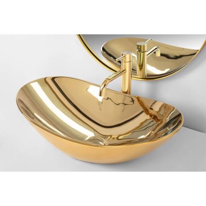 REA-U4545 - Umývadlo na dosku ROYAL 36x60,5 cm keramika/zlatá