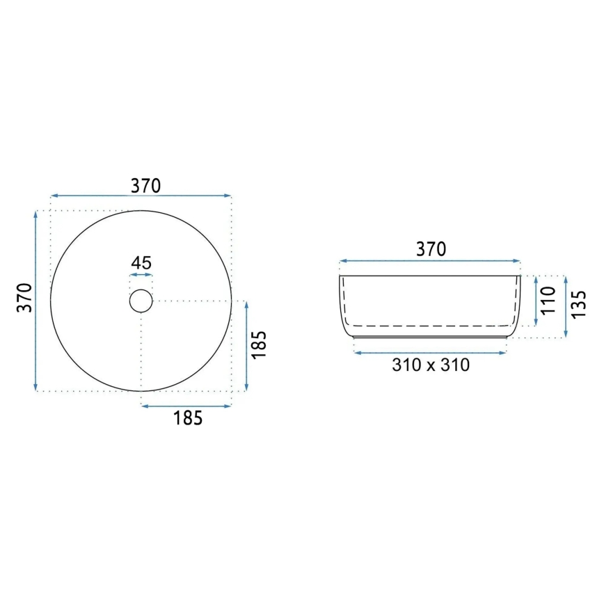 REA-U4566 - Umývadlo na dosku SAMI, Ø 37 cm, keramika/matná oranžová