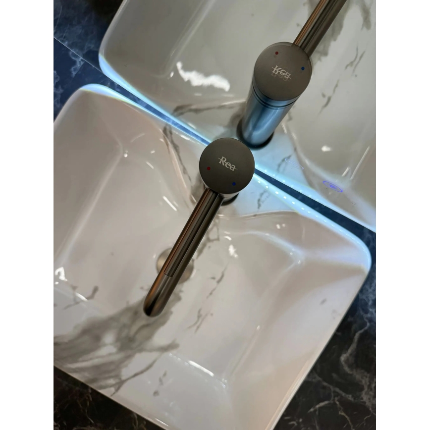 REA-U5052 - Umývadlo na dosku KELLY 38x49 cm keramika/biela/mramorový dekor