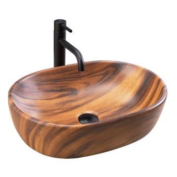 REA-U5060 - Umývadlo na dosku AMELIA 34,5x48 cm keramika/dekor dreva
