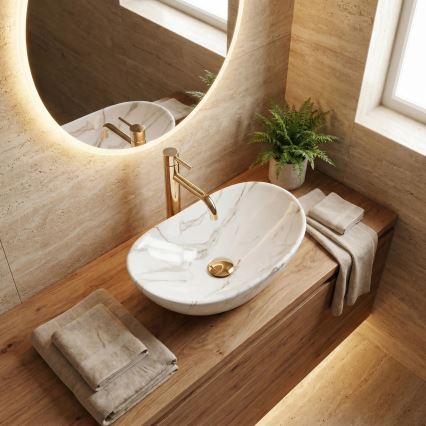 REA-U5063 - Umývadlo na dosku ROYAL MINI 30x47 cm keramika/biela/imitácia kameňa