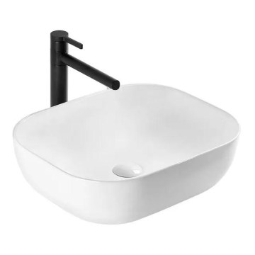REA-U6300 - Umývadlo na dosku MONA SLIM 40x50,5 cm, keramika, lesklá biela