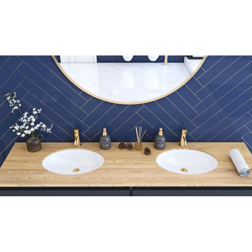 REA-U6330 - Zapustené umývadlo NEL 39x47,5 cm keramika/lesklá biela