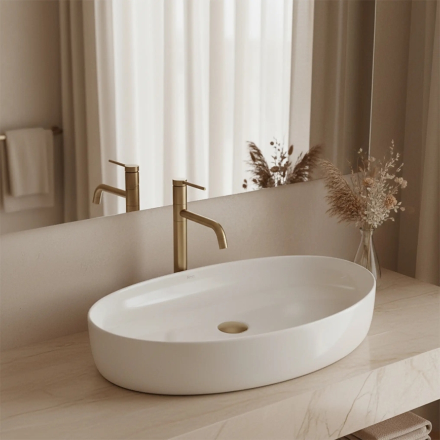 REA-U6371 - Umývadlo na dosku JOANA 40,5x65,5 cm keramika/lesklá biela