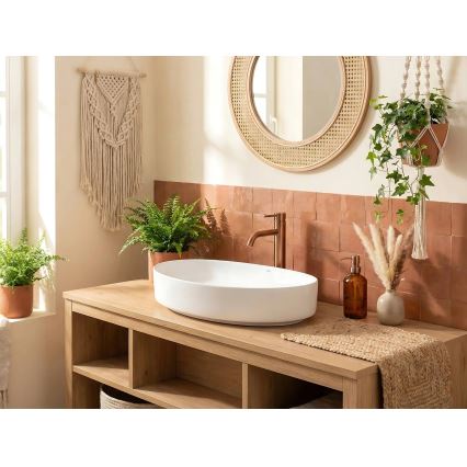 REA-U6371 - Umývadlo na dosku JOANA 40,5x65,5 cm keramika/lesklá biela