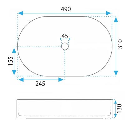 REA-U6376 - Umývadlo na dosku VANDA 31x49 cm keramika/matná ružová