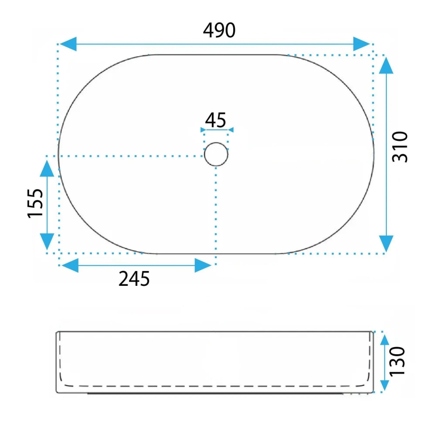 REA-U6376 - Umývadlo na dosku VANDA 31x49 cm keramika/matná ružová