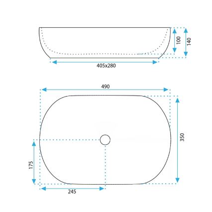 REA-U6380 - Umývadlo na dosku LISA 35x49 cm keramika/lesklá hnedá