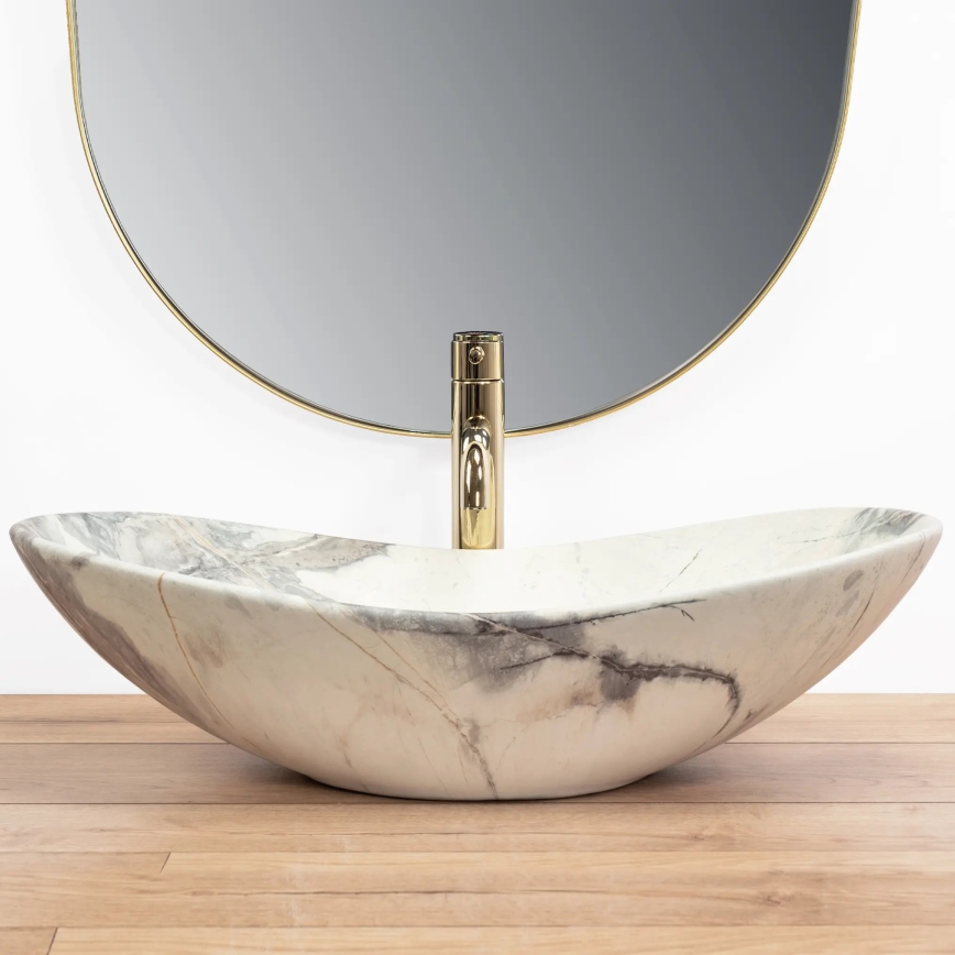 REA-U6502 - Nadpultové umývadlo ROYAL 36x60,5 cm keramika/mramorový dekor
