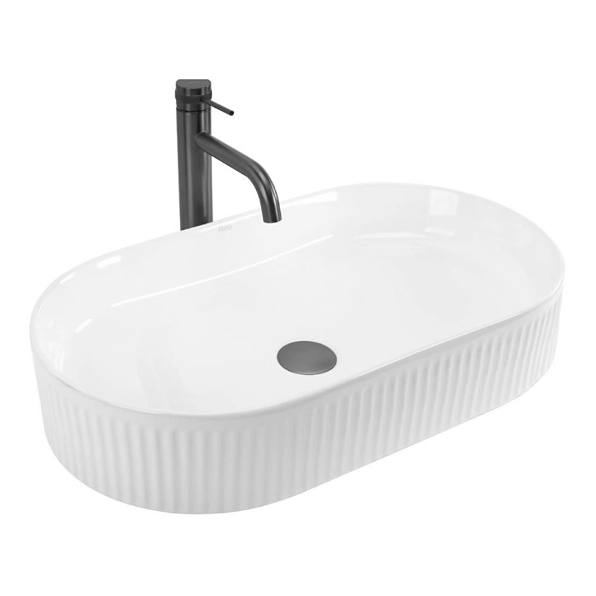 REA-U6526 - Umyvadlo na dosku VANDA 34x60 cm keramika/lesklá biela