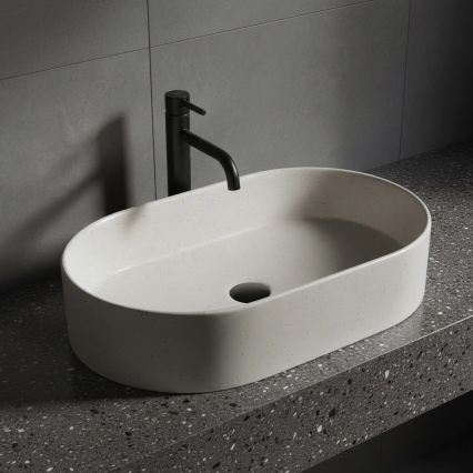 REA-U7341 - Umývadlo na dosku NADIA 38,5x61 cm keramika/krémová