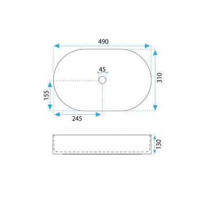 REA-U7342 - Umývadlo na dosku VANDA 31x49 cm keramika/béžová/imitácia kameňa