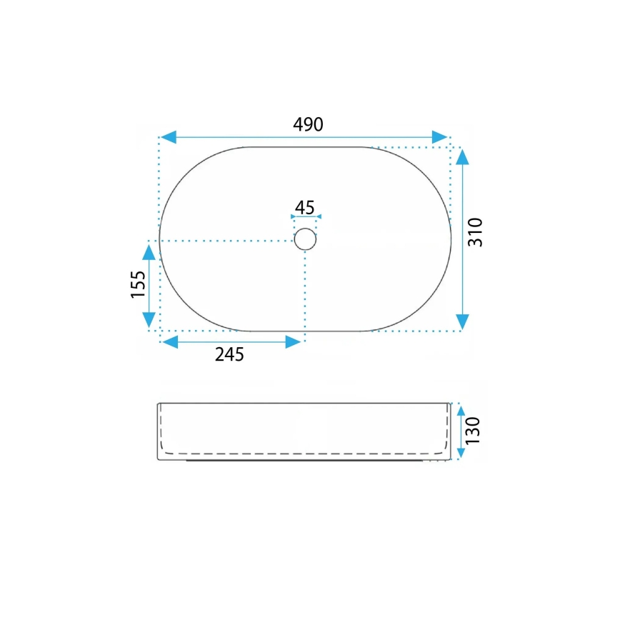 REA-U7342 - Umývadlo na dosku VANDA 31x49 cm keramika/béžová/imitácia kameňa