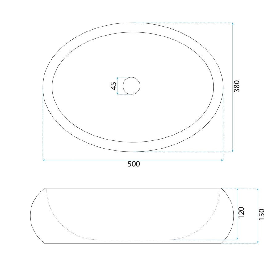 REA-U7348 - Umývadlo na dosku MIKA 38x50 cm oranžová/béžová/imitácia kameňa