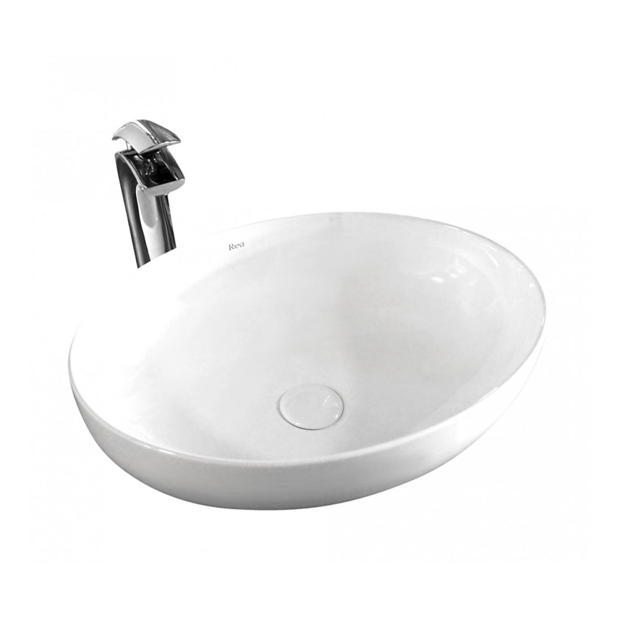 REA-U8198 - Umývadlo na dosku CAROLA SLIM 39x51,5 cm keramika/lesklá biela