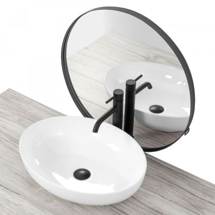 REA-U8198 - Umývadlo na dosku CAROLA SLIM 39x51,5 cm keramika/lesklá biela