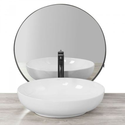 REA-U8198 - Umývadlo na dosku CAROLA SLIM 39x51,5 cm keramika/lesklá biela