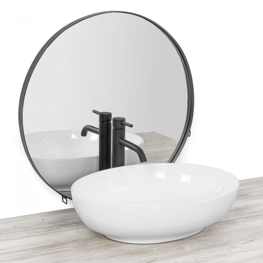 REA-U8198 - Umývadlo na dosku CAROLA SLIM 39x51,5 cm keramika/lesklá biela