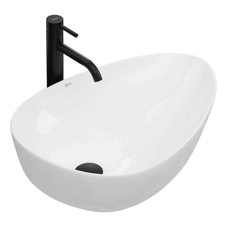REA-U8536 - Umývadlo na dosku GRETA 39x56 cm keramika/lesklá biela