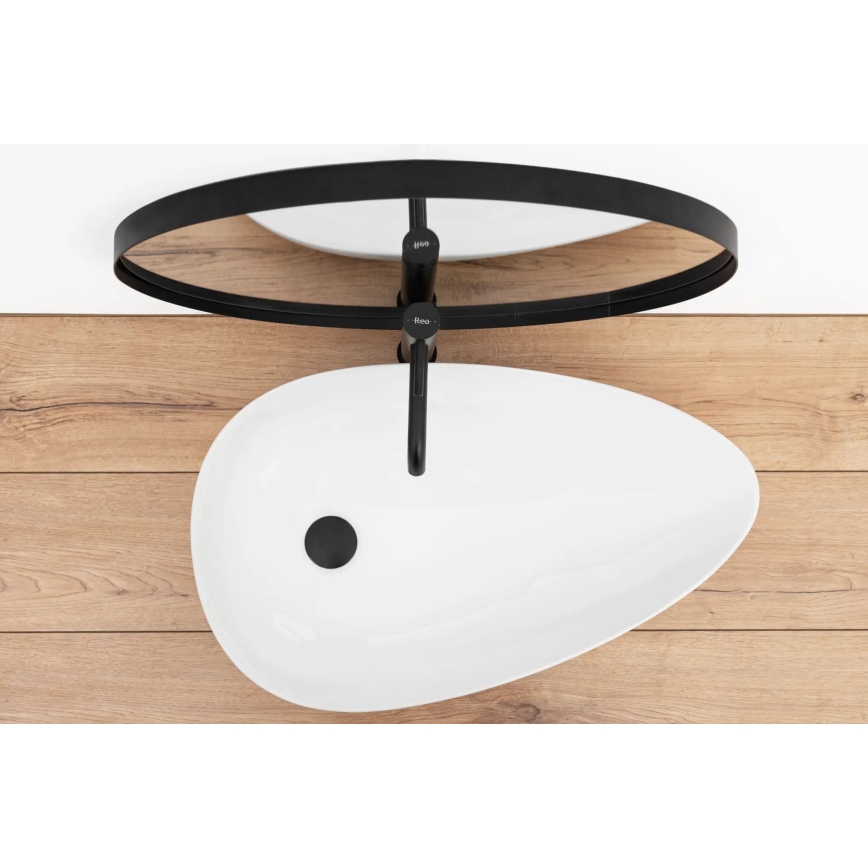 REA-U8537 - Umývadlo na dosku GRETA 40x65,5 cm keramika/lesklá biela