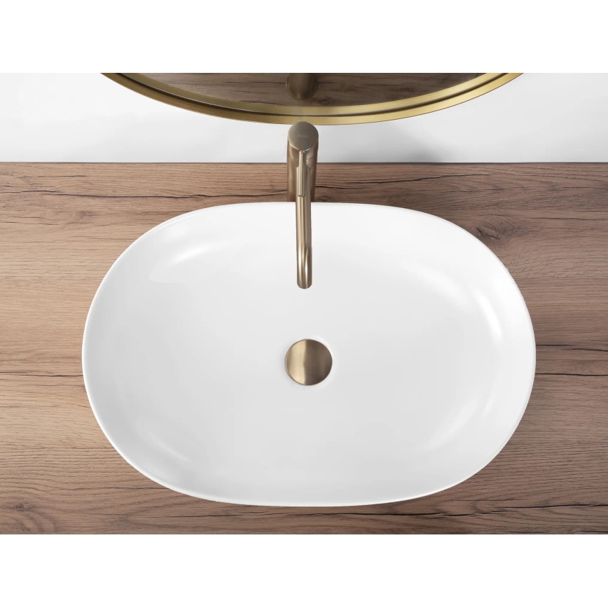 REA-U9653 - Umývadlo na dosku CLEO 41x60,5 cm keramika/matná biela