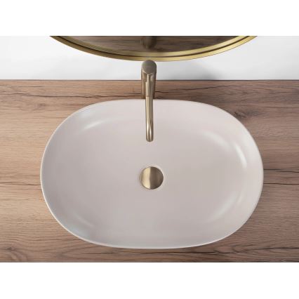 REA-U9655 - Umývadlo na dosku CLEO 41x60,5 cm keramika/béžová