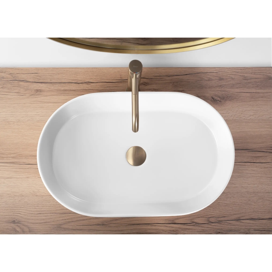 REA-U9657 - Umývadlo na dosku NADIA 38,5x61 cm keramika/matná biela