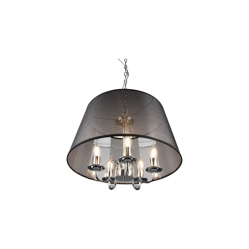 Reality - LED luster na reťazi CIMA 5xE14/40W/230V čierny