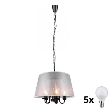 Reality - LED Luster na reťazi CIMA 5xE14/40W/230V šedá