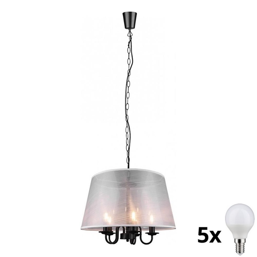 Reality - LED Luster na reťazi CIMA 5xE14/40W/230V šedá