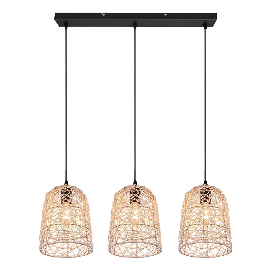 Reality - Luster na lanku LOVIS 3xE27/40W/230V čierny