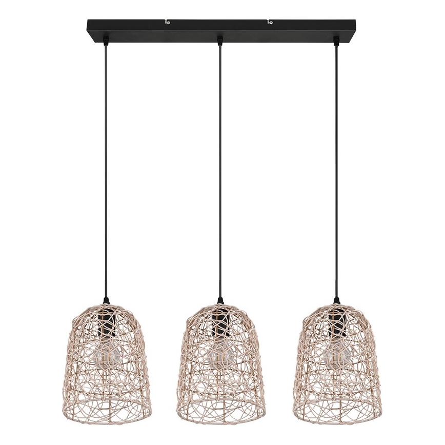 Reality - Luster na lanku LOVIS 3xE27/40W/230V čierny
