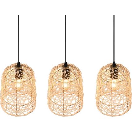 Reality - Luster na lanku LOVIS 3xE27/40W/230V čierny