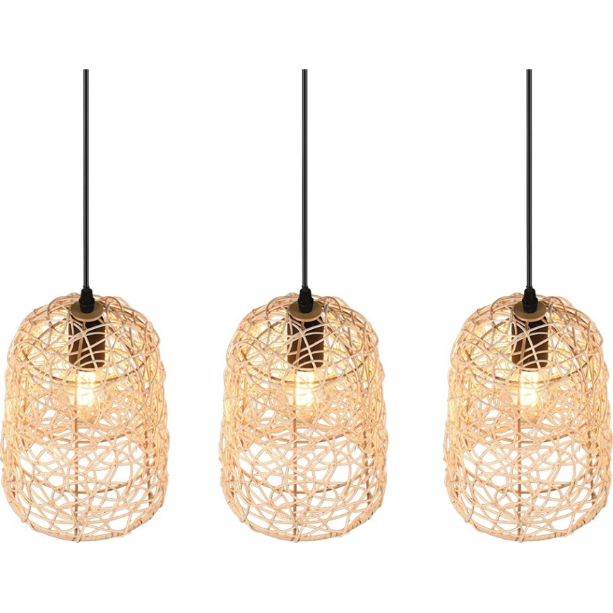 Reality - Luster na lanku LOVIS 3xE27/40W/230V čierny