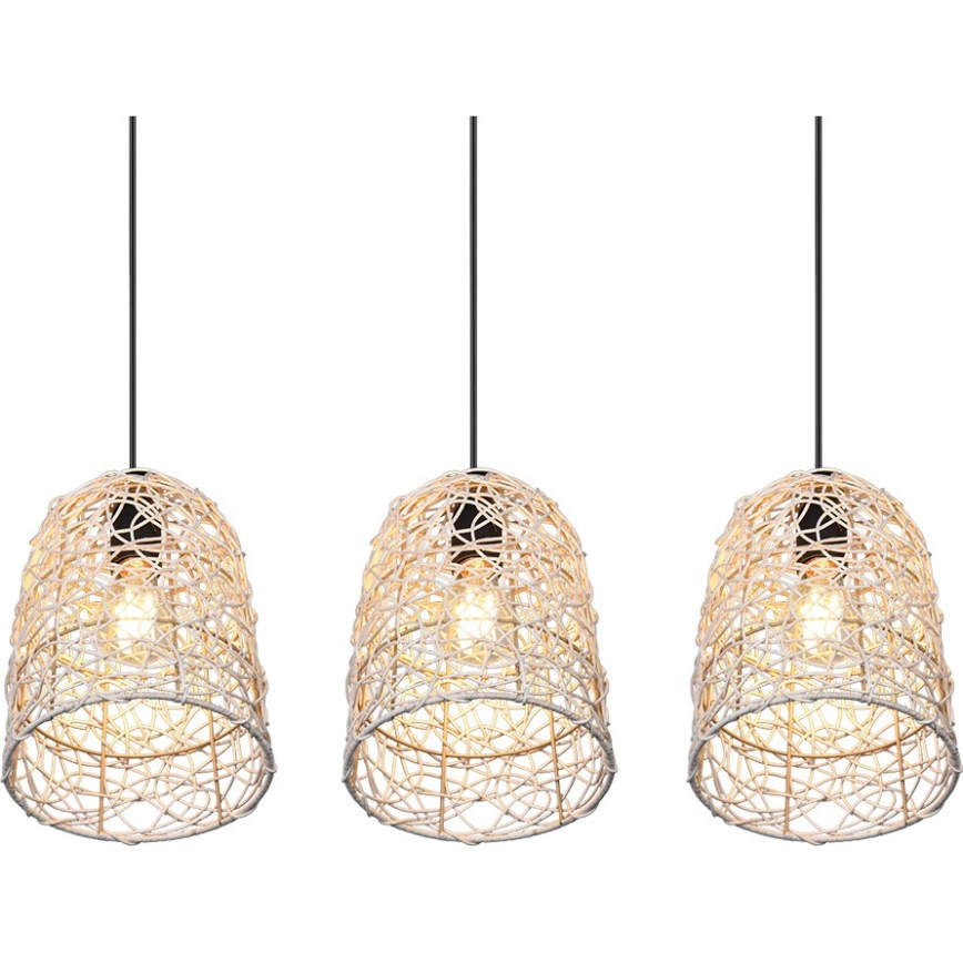 Reality - Luster na lanku LOVIS 3xE27/40W/230V čierny